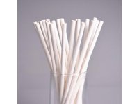 Slámka Jumbo bílá 25cm,8mm 100ks/40900